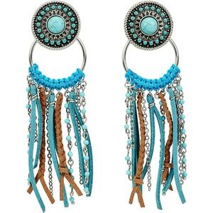 Justin Boots CONCHO EARRINGS WITH FRINGE